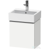 Duravit D-NEO 43,4x32,2 cm-es, 1 ajtós alsószekrény rozsdamentes acél hatású fogantyúval, mosdó és csaptelep nélkül, jobbos, matt fehér DE4217R70180000