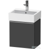Duravit D-NEO 43,4x32,2 cm-es, 1 ajtós alsószekrény rozsdamentes acél hatású fogantyúval, mosdó és csaptelep nélkül, jobbos, matt grafit DE4217R70490000