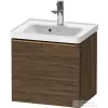 Duravit D-NEO 48,4x37,2 cm-es, 1 fiókos fali szekrény, szálcsiszolt bronz fogantyúval, 074250XXX mosdóhoz, matt sötét dió DE4248004210000