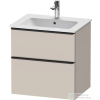 Duravit D-NEO 610x462 mm-es 2 fiókos függesztett szekrény 233663XXX mosdóhoz,Taupe Matt Decor DE436109191
