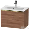 Duravit D-NEO 61x37,2 cm-es, 1 fiókos fali szekrény polírozott arany színű fogantyúval 234263XXX mosdóhoz, matt dió DE4268034790000
