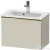 Duravit D-NEO 61x37,2 cm-es, 1 fiókos fali szekrény polírozott arany színű fogantyúval 234263XXX mosdóhoz, matt taupe DE4268034910000