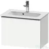 Duravit D-NEO 61x37,2 cm-es, 1 fiókos fali szekrény rozsdamentes acél színű fogantyúval 234263XXX mosdóhoz, matt fehér DE4268070180000