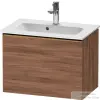 Duravit D-NEO 61x37,2 cm-es, 1 fiókos fali szekrény szálcsiszolt bronz fogantyúval 234263XXX mosdóhoz, matt dió DE4268004790000