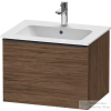 Duravit D-NEO 61x46,2 cm-es, 1 fiókos függesztett szekrény fekete fogantyúval, 233663XXX mosdóhoz, matt sötét dió DE42610BD210000