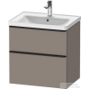 Duravit D-NEO 634x452 mm-es 2 fiókos függesztett szekrény 236765XXX mosdóhoz,Basalt Matt Decor DE435404343