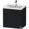 Duravit D-NEO 634x452 mm-es 2 fiókos függesztett szekrény 236765XXX mosdóhoz,Black Oak DE435401616