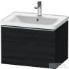 Duravit D-NEO 63,4x45,2 cm-es, 1 fiókos fali szekrény rozsdamentes acél színű fogantyúval 236765XXX mosdóhoz, matt fekete tölgy DE4254070160000
