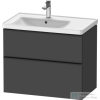 Duravit D-NEO 784x452 mm-es 2 fiókos függesztett szekrény 236980XXX mosdóhoz,Graphite Matt Decor DE435704949