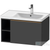 Duravit D-NEO 78,4*45,2 cm-es, 1 fiókos alsószekrény csiszolt bronz színű fogantyúval, mosdó és csaptelep nélkül, matt grafit DE4257004490000
