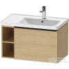 Duravit D-NEO 78,4*45,2 cm-es, 1 fiókos alsószekrény fekete színű fogantyúval, mosdó és csaptelep nélkül, natúr tölgy DE42570BD300000