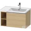 Duravit D-NEO 78,4*45,2 cm-es, 1 fiókos alsószekrény króm színű fogantyúval, mosdó és csaptelep nélkül, natúr tölgy DE4257010300000