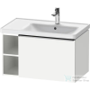 Duravit D-NEO 78,4*45,2 cm-es, 1 fiókos alsószekrény rozsdamentes acél színű fogantyúval, mosdó és csaptelep nélkül, matt fehér DE4257070180000