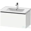 Duravit D-NEO 78,4x45,2 cm-es, 1 fiókos fali szekrény, fekete színű fogantyúval, 236980XXX mosdóhoz, matt fehér DE42550BD180000