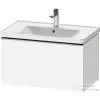 Duravit D-NEO 78,4x45,2 cm-es, 1 fiókos fali szekrény, rozsdamentes acél színű fogantyúval, 236980XXX mosdóhoz, matt fehér DE4255070180000