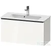 Duravit D-NEO 81x37,2 cm-es, 1 fiókos fali szekrény, fekete fogantyúval, 234283XXX mosdóhoz, fényes fehér DE42690BD220000