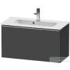 Duravit D-NEO 81x37,2 cm-es, 1 fiókos fali szekrény, rozsdamentes acél színű fogantyúval, 234283XXX mosdóhoz, matt grafit DE4269070490000