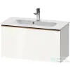 Duravit D-NEO 81x37,2 cm-es, 1 fiókos fali szekrény, szálcsiszolt bronz fogantyúval, 234283XXX mosdóhoz, fényes fehér DE4269004220000