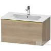 Duravit D-NEO 81x46,2cm-es, 1 fiókos fali szekrény, polírozott arany színű fogantyúval, 233683XXX mosdóhoz, márványos tölgy DE4262034550000