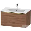 Duravit D-NEO 81x46,2cm-es, 1 fiókos fali szekrény, polírozott arany színű fogantyúval, 233683XXX mosdóhoz, matt dió DE4262034790000