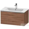 Duravit D-NEO 81x46,2cm-es, 1 fiókos fali szekrény, rozsdamentes acél színű fogantyúval, 233683XXX mosdóhoz, matt dió DE4262070790000
