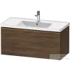 Duravit D-NEO 98,4x4,2 cm-es, 1 fiókos alsószekrény szálcsiszolt bronz fogantyúval 236710 mosdóhoz, matt sötét dió DE4256004210000