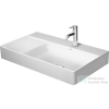 Duravit DURASQUARE 80x47 cm-es bútorral aláépíthető túlfolyó nélküli mosdó jobbos medencével,Wondergliss bevonattal 23498000411