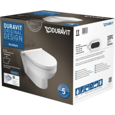 Duravit Durastyle Basic Rimless (öblítőperem nélküli) fali wc szett, ülőkével 45620900A1 fürdőszoba kiegészítő