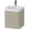 Duravit HAPPY D.2 40x36 cm-es, 1 ajtós alsószekrény- 1 csaplyukas mosdó kombináció, balos, lakkozott matt szatén taupe HP4340O60600000