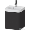 Duravit HAPPY D.2 40x36 cm-es, 1 ajtós alsószekrény- 1 csaplyukas mosdó kombináció, balos, szupermatt grafit HP4340O80800000