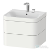 Duravit HAPPY D.2 PLUS 2 57,5 cm széles fiókos alsószekrény mosdóval,2 csaplyukkal,White Satin Matt Lacquer HP4635E3636