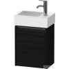 Duravit KETHO.2 36,4x23,8 cm-es, 1 ajtós alsószekrény mosdó és csaptelep nélkül, jobbos, matt fekete tölgy K25071R16160000