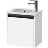 Duravit KETHO.2 41x29,2 cm-es, 1 ajtós alsószekrény mosdó és csaptelep nélkül, balos, matt fehér K25060L18180000