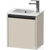 Duravit KETHO.2 41x29,2 cm-es, 1 ajtós alsószekrény mosdó és csaptelep nélkül, jobbos, szupermatt taupe K25060R83830000