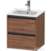Duravit KETHO.2 51x42 cm-es 2 fiókos alsószekrény mosdó és csaptelep nélkül, matt dió K25261079790000