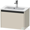 Duravit KETHO.2 61x39 cm-es, 1 fiókos alsószekrény mosdó és csaptelep nélkül, szupermatt taupe K25055083830000