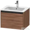 Duravit KETHO.2 61x48 cm-es, 1 fiókos fali szekrény, 233663XXX mosdóhoz, matt dió K25062079790000
