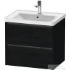 Duravit KETHO.2 63,4x45,5 cm-es, 2 fiókos fali szekrény 236765XXX mosdóhoz, matt fekete tölgy K25282016160000
