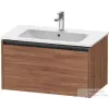 Duravit KETHO.2 81x48 cm-es, 1 fiókos fali szekrény, 233683XXX mosdóhoz, matt dió K25063079790000