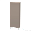 Duravit L-CUBE 132x50 cm-es, 1 ajtós félmagas szekrény láb nélkül, balos, matt bazalt LC1169L4343