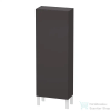 Duravit L-CUBE 132x50 cm-es, 1 ajtós félmagas szekrény láb nélkül, balos, szupermatt grafit LC1169L8080