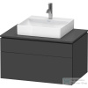 Duravit L-CUBE 82x55 cm-es, 2 fiókos alsószekrény mosdó és csaptelep nélkül, matt grafit LC4880049490000