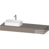 Duravit QATEGA 160x55 cm-es mosdópult, 1 bal oldali mosdó kivágással, mosdó és csaptelep nélkül, matt bazalt QA4806043430000