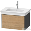 Duravit WHITE TULIP mosdó alá építhető függesztett 1 fiókos alsószekrény,684 x 458 mm,Graphite High Gloss/Natural Oak solid WT42410H5H1