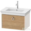 Duravit WHITE TULIP mosdó alá építhető függesztett 1 fiókos alsószekrény,684 x 458 mm,Nordic White High Gloss/Natural Oak solid WT42510H5H4