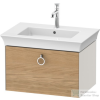 Duravit WHITE TULIP mosdó alá építhető függesztett 1 fiókos alsószekrény,684 x 458 mm,Nordic White Satin Matt Lacquer/Natural Oak solid WT42510H539