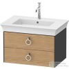 Duravit WHITE TULIP mosdó alá építhető függesztett 2 fiókos alsószekrény,684 x 458 mm,Graphite High Gloss/Natural Oak solid WT43510H5H1