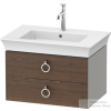Duravit WHITE TULIP mosdó alá építhető függesztett 2 fiókos alsószekrény,684 x 458 mm,Stone Grey Satin Matt Lacquer/American Walnut Solid Wood WT435107792