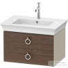 Duravit WHITE TULIP mosdó alá építhető függesztett 2 fiókos alsószekrény,684 x 458 mm,Taupe High Gloss/American Walnut Solid Wood WT4351077H3
