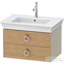 Duravit WHITE TULIP mosdó alá építhető függesztett 2 fiókos alsószekrény,684 x 458 mm,Taupe High Gloss/Natural Oak solid WT43510H5H3 fürdőszoba bútor